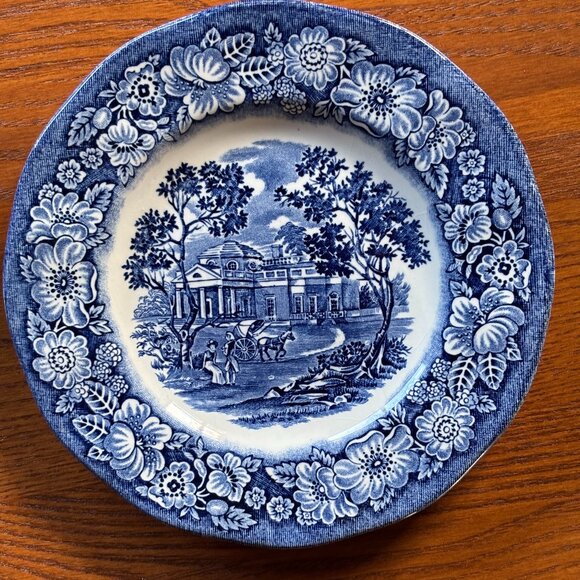 Staffordshire Liberty Blue Monticello Bread and Butter Plate(s) Set of 3 - Picture 2 of 3